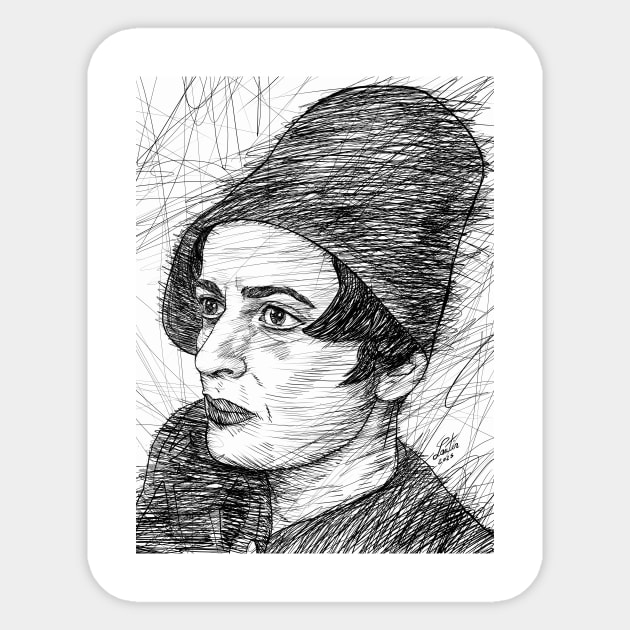 AYN RAND ink portrait .2 Sticker by lautir